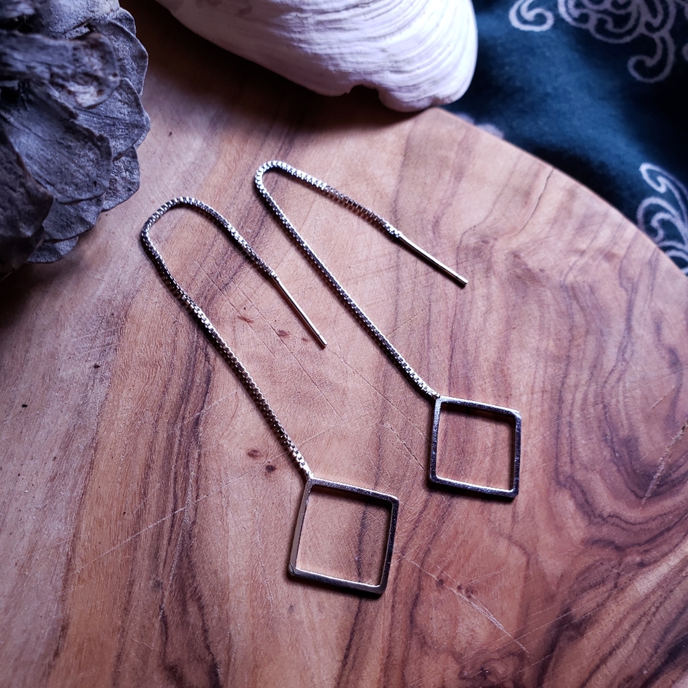HOT ♡ Korean Silver Square Geomatric Earring